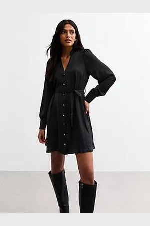 New Look V-Neck Satin Mini Dress