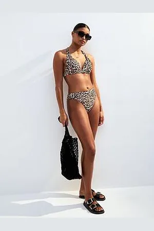 New Look Brown Leopard High Rise Bikini Bottoms