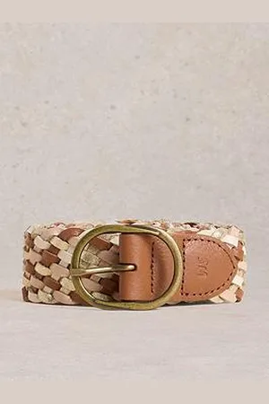 White Stuff Leather Weave Belt
