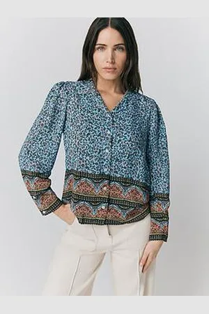 Ghost Lana Border Print Button Through Blouse - Bandana Floral