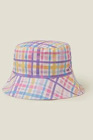Accessorize Girls Check Reversible Bucket Hat