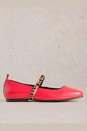 White Stuff Minnie Strap Leather Ballerina