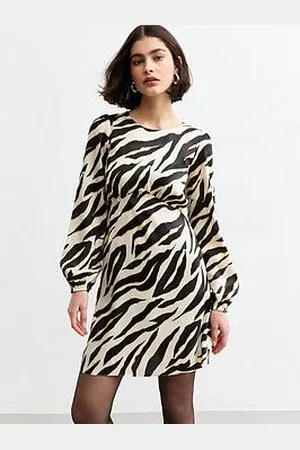 New Look Abstract Print Satin Mini Dress