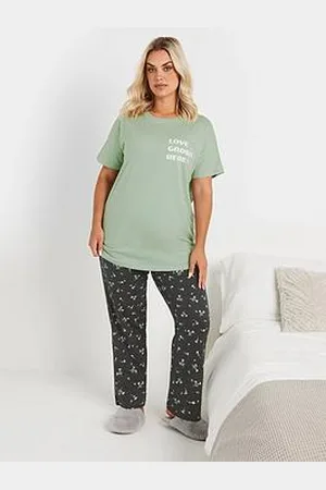 Yours Curve Love Grows Here Wide Leg Pj Set