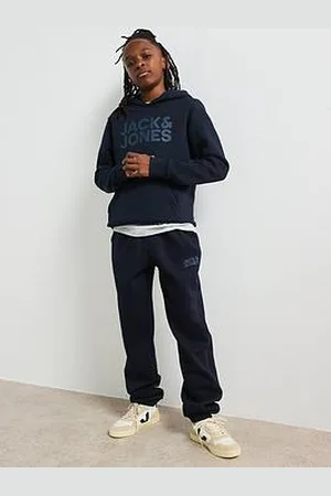 JACK & JONES Boys Corp Logo Hoodie Tracksuit - Navy Blazer