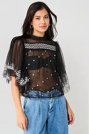 Very Sheer Embroidered Blouse
