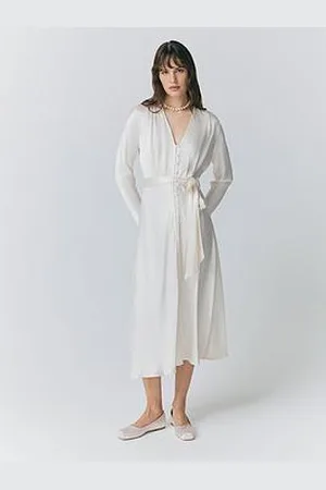 Ghost Meryl Satin Belted Midi Dress