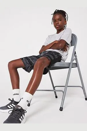 adidas Junior Boys Train Essentials Camo Shorts - Black