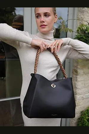 Luella Grey Adriana Woven Handle Hobo