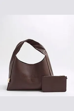 River Island Debossed Logo Slouch - Dark