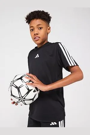 adidas Junior Boys Train Essentials 3 Stripe T-Shirt - Black