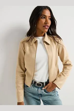 Very Faux Suede Jacket - Stone