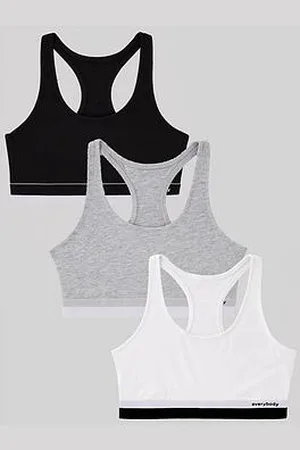 Everybody 3Pk Racer Back Cotton Bralet