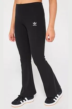 adidas Junior Girls Ribbed Flared Pants