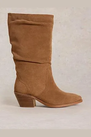 White Stuff Azalea Suede Mid Slouch Boot