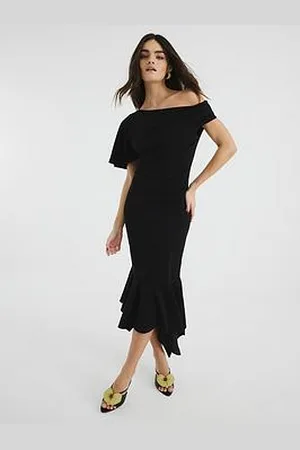 River Island Drape Asymmetric Dress