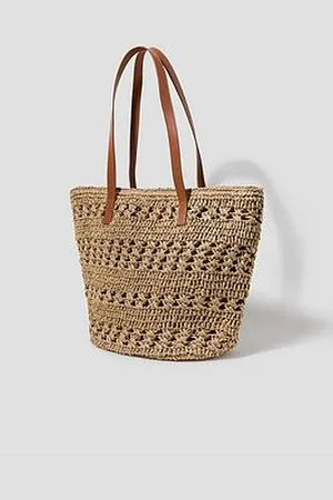 Monsoon Amber Crochet Tote Bag - Neutral