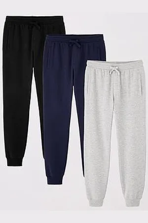 Everyday Basic Boys 3 Pack Jogger - Black, Grey And Navy