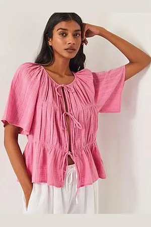 Monsoon Marlee Short Sleeve Tie-Front Top