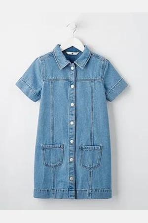Very Girls Button Through Denim Dress