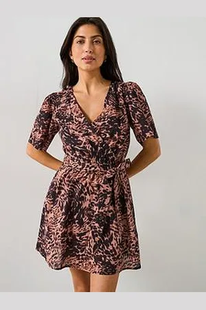 Very Wrap Printed Mini Beach Dress