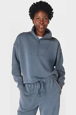 Sweaty Betty Womens Training Sand Wash Funnel Neck Half Zip