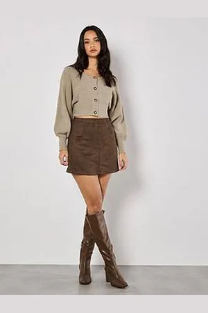 Apricot Suedette A Line Skirt