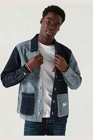 HUGO BOSS Eberse Contrast Denim Patch Pocket Overshirt - Navy