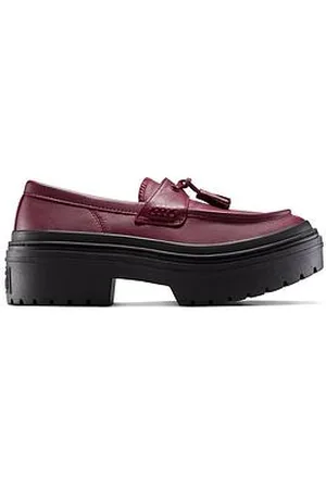 Converse Womens Chuck Taylor All Star Lugged Heel Loafer Leather Ox - Deep Bordeaux