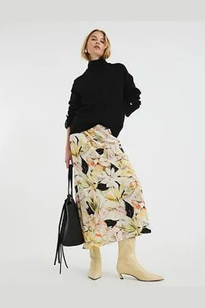 River Island Floral Bias Skirt
