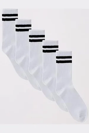 Pieces® Stripe 5 Pack Socks - Bright