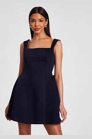 Quiz Navy Bow Skater Dress