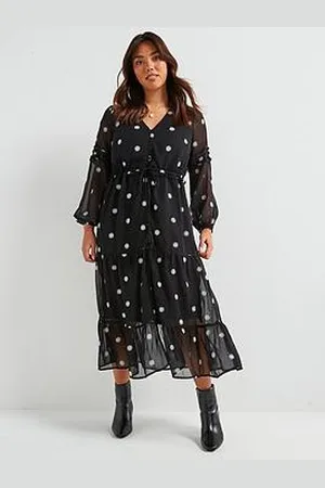 Very Embroidered Tiered Midi Dress