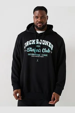 JACK & JONES Plus Size Logo Hoodie - Black