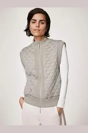 mint&berry Khaki Quilted Cotton Blend Gilet