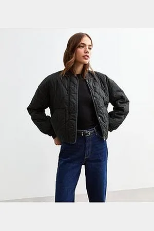 New Look Stitched Pattern Lightly Padded Bomber Jacket