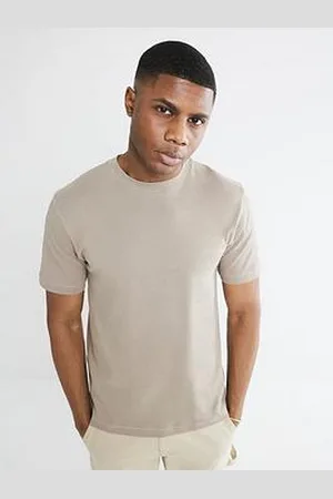 River Island Essentials Slim Fit T-Shirt - Beige