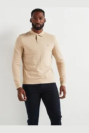 Tommy Hilfiger Regular Fit Mercerised Cotton Jacquard Stripe Long Sleeve Polo Shirt