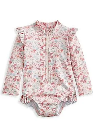 Mamas & Papas Baby Girls Long Sleeve Floral Swimsuit