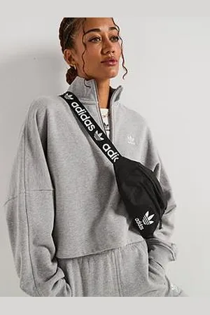 adidas Womens Essentials French Terry 1/2 Zip Sweatshirt - Grey
