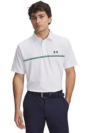 Under Armour Mens Golf Playoff 30 Stripe Polo - White