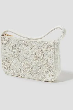 Monsoon Hani Pearl Embellished Bag - Ivory