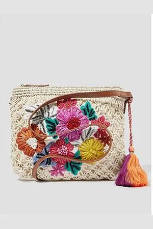 Monsoon Zoe Embroidered Flower Tote Bag