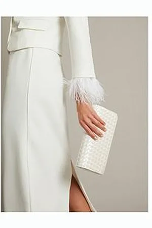 Monsoon Becky Woven Bridal Bag - Ivory