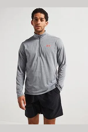Under Armour Mens Training Tech Vent Geotessa 1/2 Zip Top - Grey