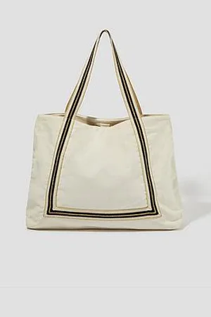 Monsoon Nia Stripe Strap Tote - Ivory