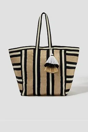 Monsoon Ari Striped Canvas Tote