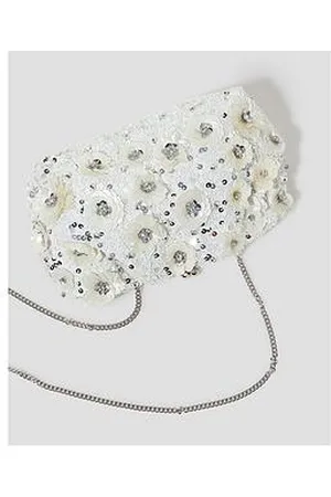 Monsoon Mia Floral Embroidered Clutch - Ivory