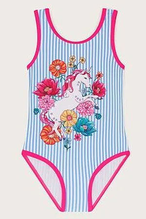 Monsoon Girls Striped Unicorn Swimsuit