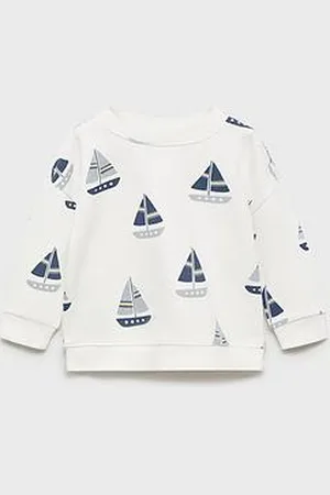 MANGO Younger Boys Sail Boats Sweat Top